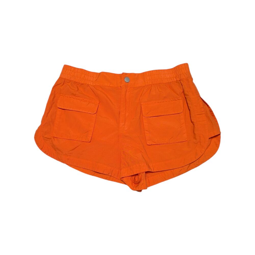 Urban Outfitters Kate Cargo Shorts Orange Utility Split Hem Womens Large Summer